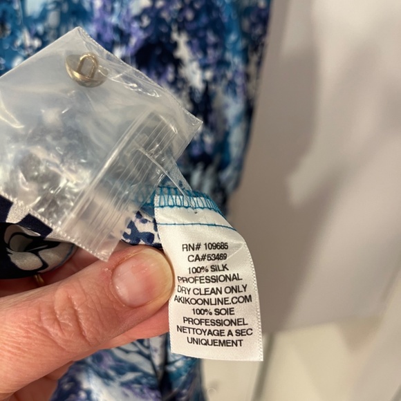 100% Silk Teal/Blue/Purple dress with adjustable straps - Picture 5 of 6